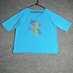 Sabaku Artwear Top XL Undeniable Attraction‎ Hummingbird Floral Art To Wear